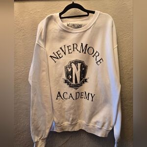Wednesday Nevermore Academy Graphic Sweatshirt Oversized L